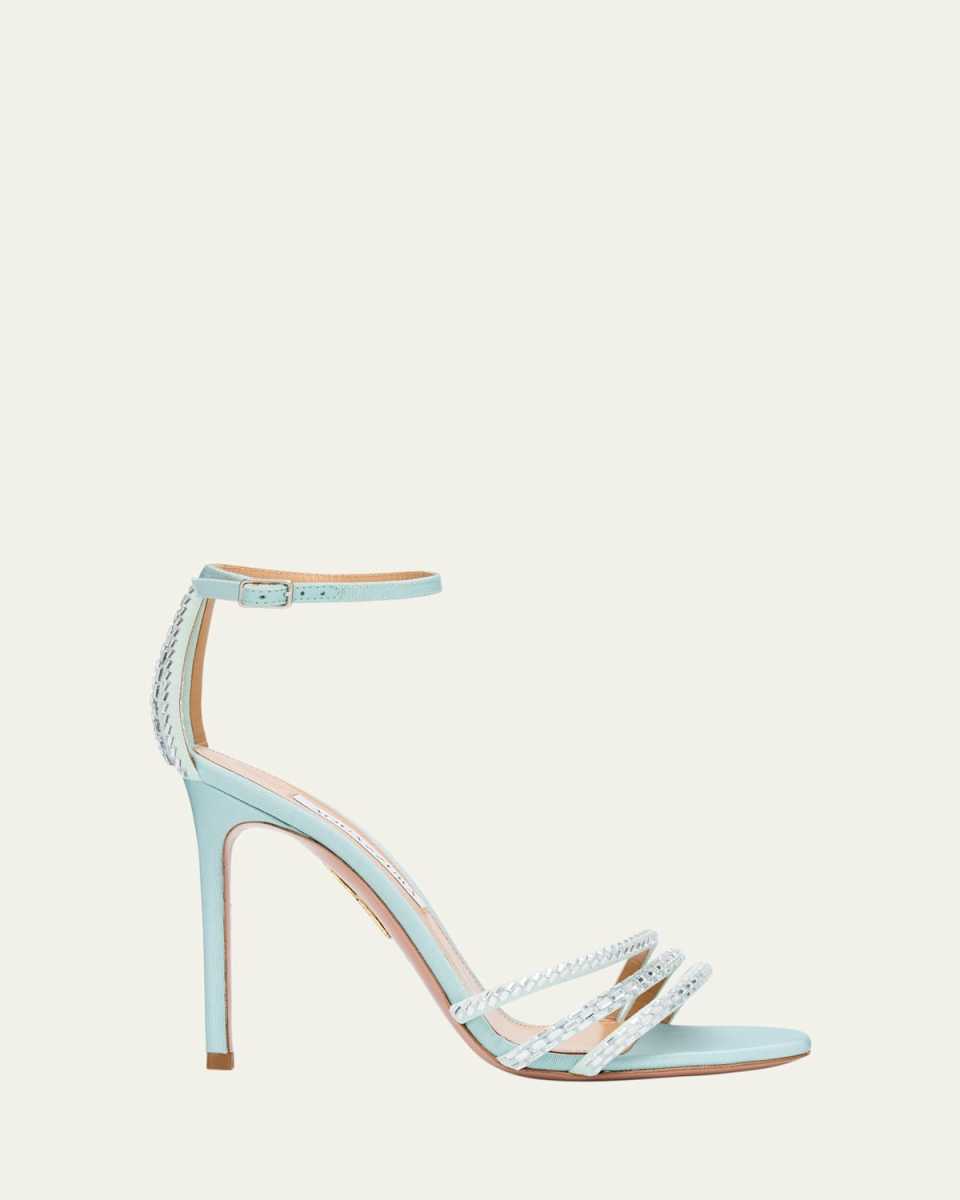 Milagros Crystal-Beaded Stiletto Sandals